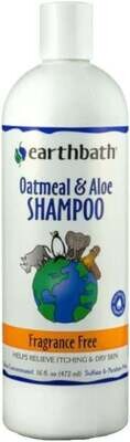 Earthbath Shampoo Oatmeal &amp; Aloe Fragrance Free Relieve Itching Dry Skin Dog &amp; Cat 16 oz