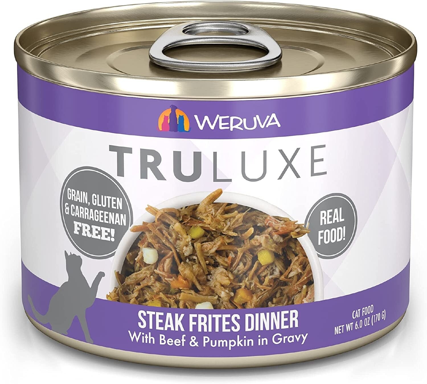 Weruva TruLuxe Cat Food Steak Frites Dinner with Beef &amp; Pumpkin in Gravy 6oz
