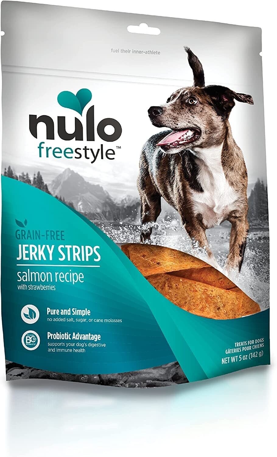 Nulo FreeStyle Jerky Strips Salmon Recipe with Strawberries  5oz
