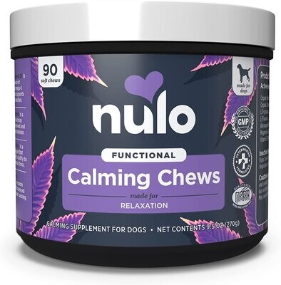 Nulo Functional Calming Organic Hemp Seed Oil Soft Chew Supplements for Dogs 9.5 oz (90 Ct)