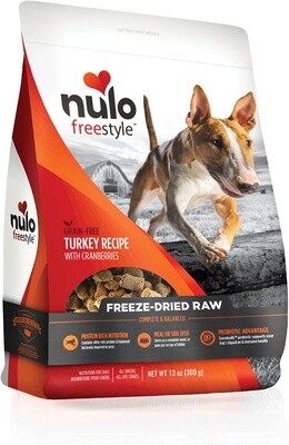 Nulo FreeStyle Freeze Dried Raw Turkey with Cranberries for Dogs 13oz