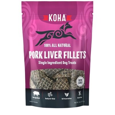 Koha Air Dried Pork Filets Dog Treats 4 oz
