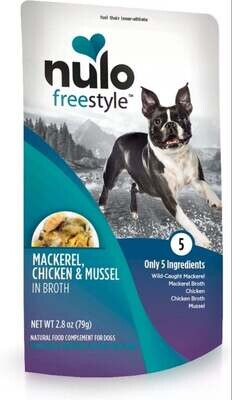 Nulo Broth FreeStyle Mackerel Chicken Mussel in Broth Recipe for Dogs 2.8 oz
