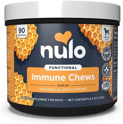 Nulo Functional Immune &amp; Seasonal Allergy Support Soft Chew Supplements for Dogs 9.5oz (90 Ct)