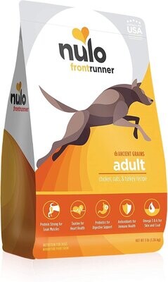 Nulo Frontrunner High-Protein Kibble Chicken Oats &amp; Turkey Adult Dog Food 3lbs