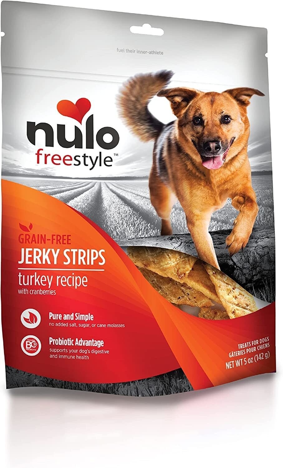 Nulo FreeStyle Jerky Strips Turkey Recipe with Cranberries Dog Treats 5 oz