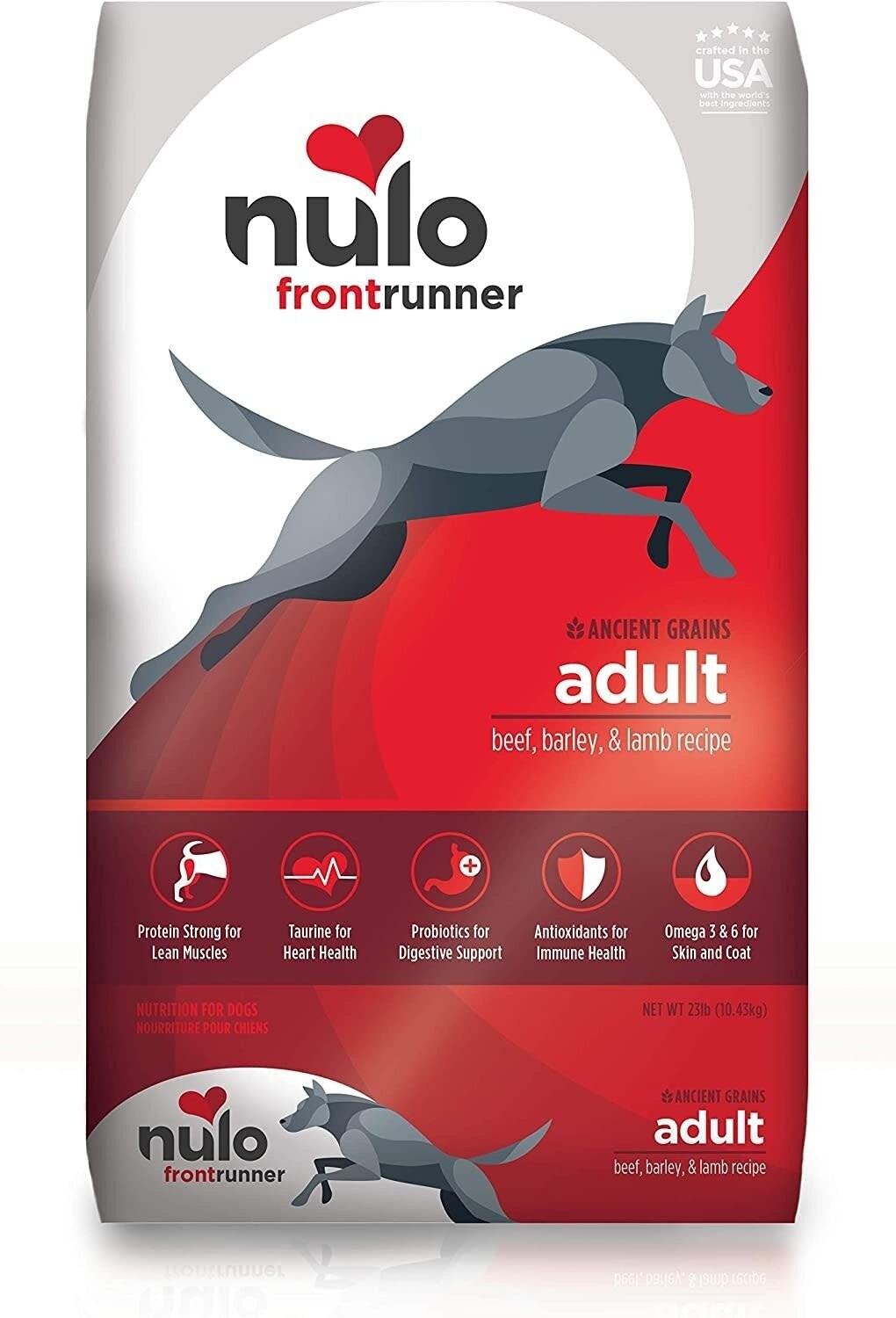 Nulo Frontrunner High-Protein Kibble Beef Barley &amp; Lamb Adult Dog Food 23lbs