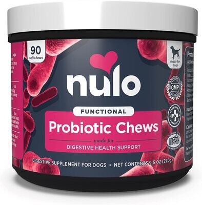 Nulo Functional Probiotic Digestive Health Soft Chew Supplements for Dogs 9.5oz (90 Ct)