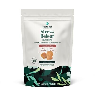 Pet Releaf Edibites Stress Releaf Peppered Bacon Small 7.5 oz