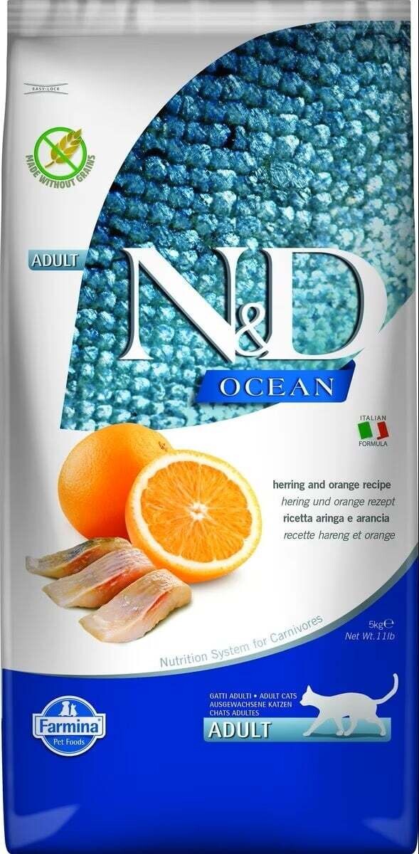 Farmina N&amp;D Ocean Herring &amp; Orange Recipe Cat Food 11 lb