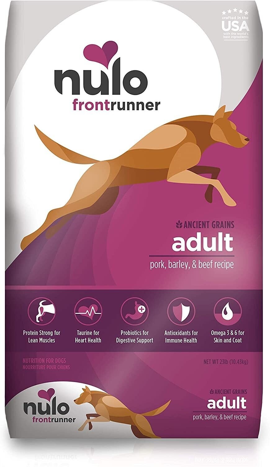 Nulo Frontrunner High-Protein Kibble Pork Barley &amp; Beef Adult Dog Food 23 lbs