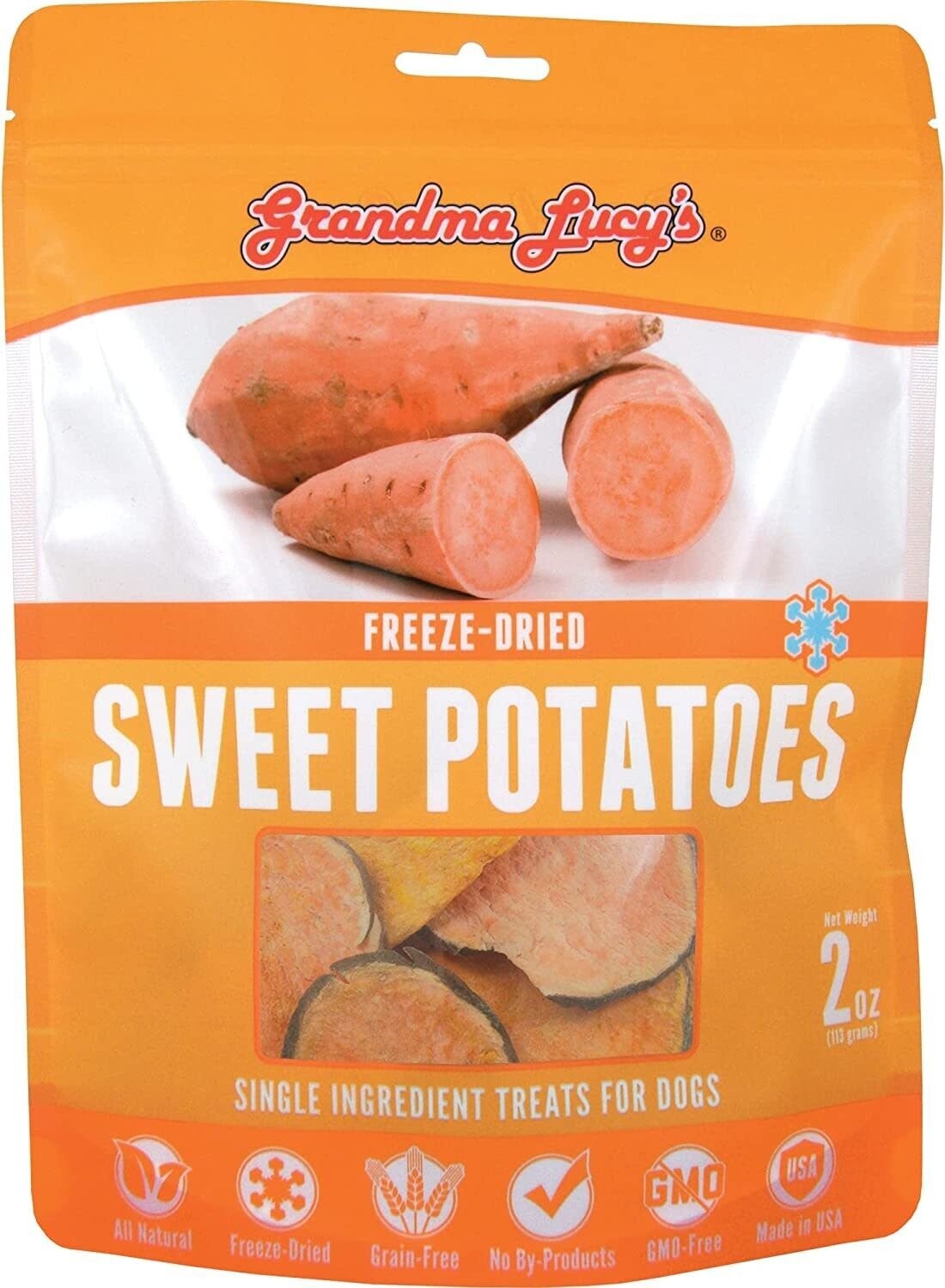 Grandma Lucy&#39;s Freeze Dried Sweet Potatoes Dog Treats 2 oz