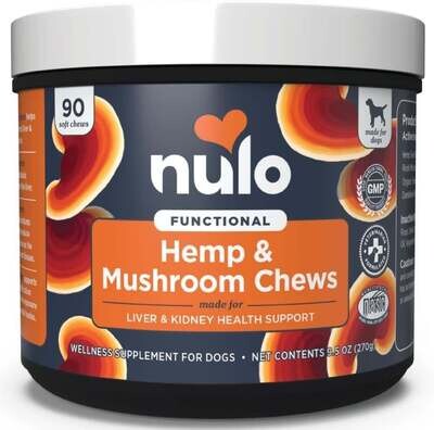Nulo Functional Hemp &amp; Mushroom Soft Chew Supplement for Dogs 9.5 oz (90 Ct)