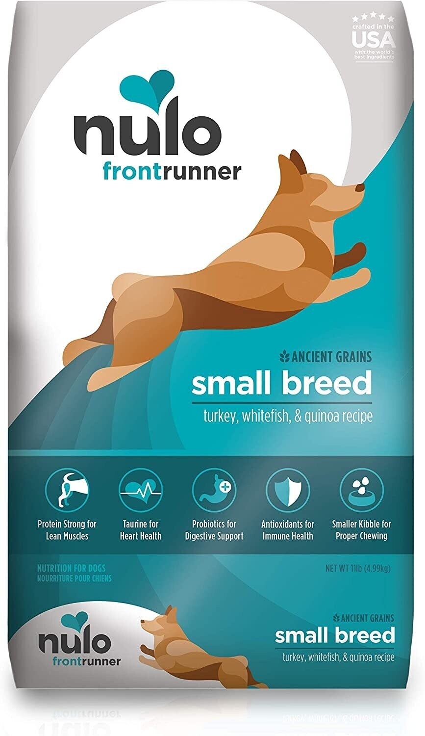 Nulo Frontrunner High-Protein Kibble Turkey Whitefish &amp; Quinoa Small Breed Dog Food 11lbs