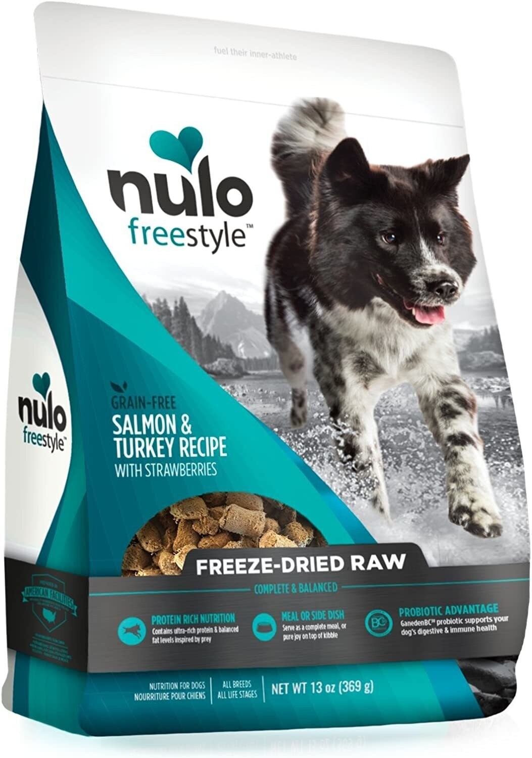 Nulo FreeStyle Freeze Dried Raw Turkey &amp; Salmon with Strawberries for Dogs 8 oz