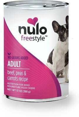 Nulo Can FreeStyle Beef Peas Carrots Pate Adult Dog Food 13 oz