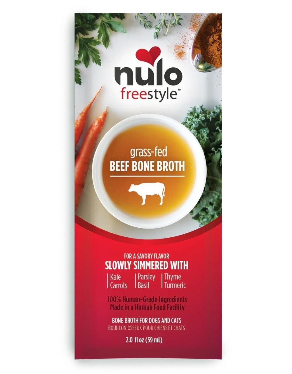 Nulo Bone Broth Freestyle Hearty Beef Bone Broth for Dogs &amp; Cats 2 oz