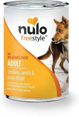 Nulo Can FreeStyle Grain Free Chicken Carrots Peas Pate Adult Dog Food 13oz