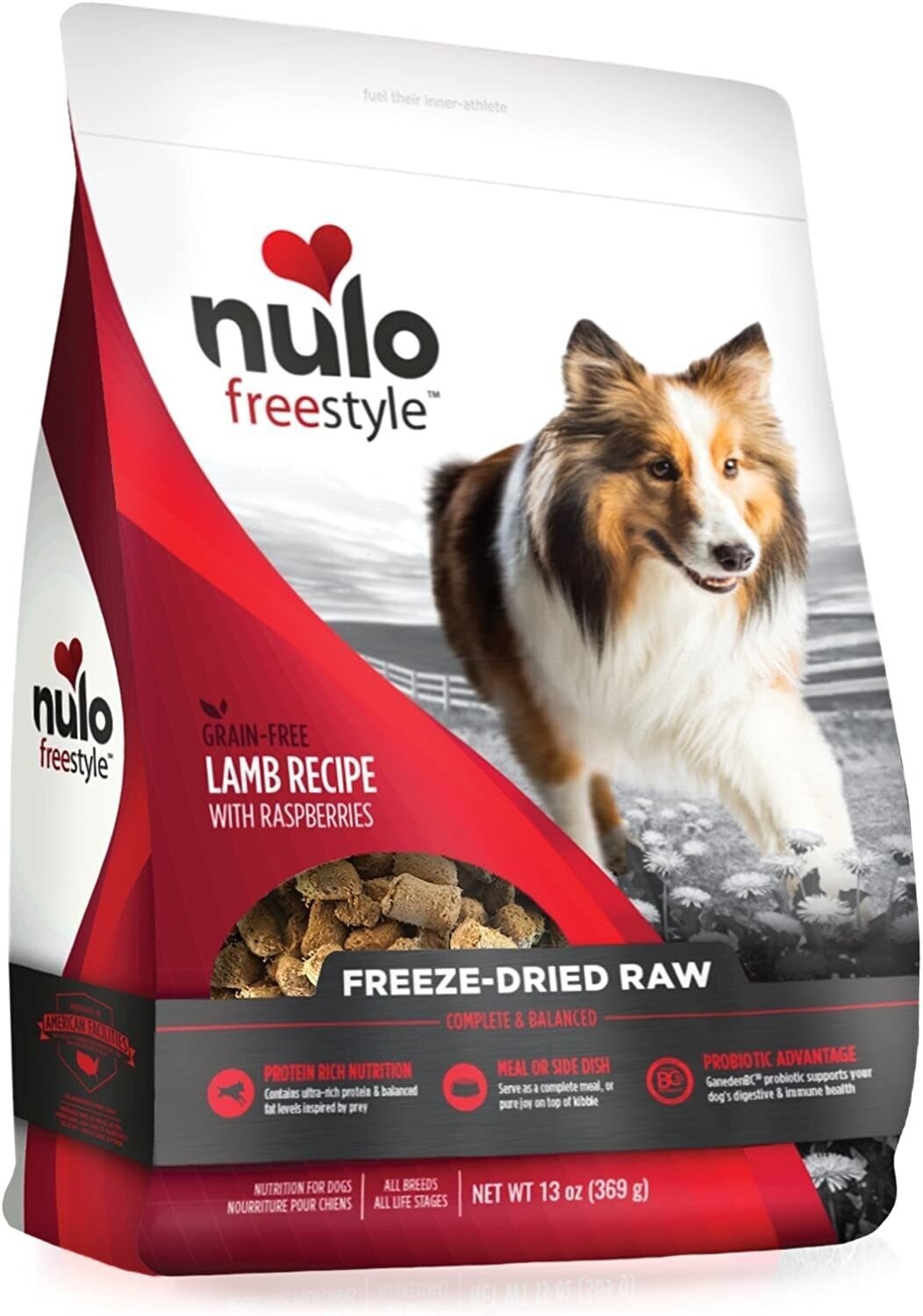 Nulo FreeStyle Freeze Dried Raw Lamb with Raspberries for Dogs 18 oz