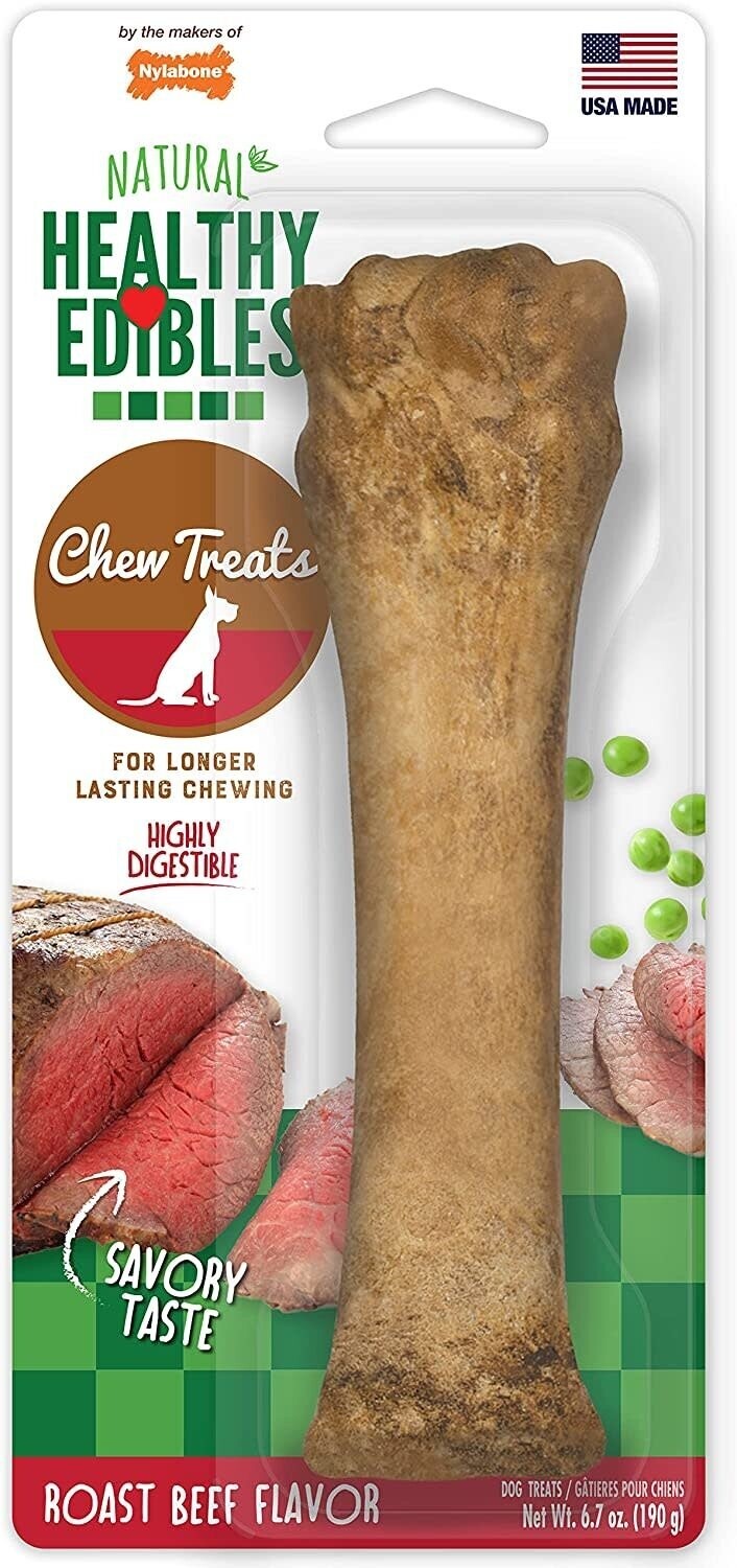 Nylabone Healthy Edibles Roast Beef Flavor Chew Treats Extra Large