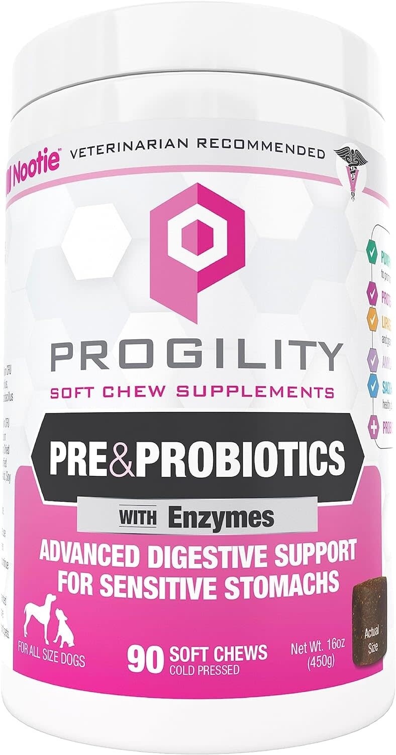Nootie Progility Soft Chew Supplements Pre &amp; Probiotics with Enzymes 90 count