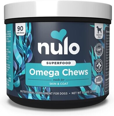 Nulo Functional Omega Skin &amp; Coat Superfood Soft Chew Supplements for Dogs 9.5oz (90 Ct)