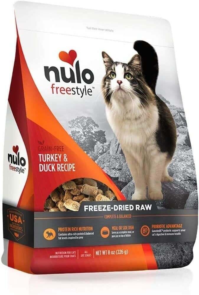 Nulo Freestyle Freeze Dried Raw Turkey &amp; Duck Recipe Cat Food 8 oz