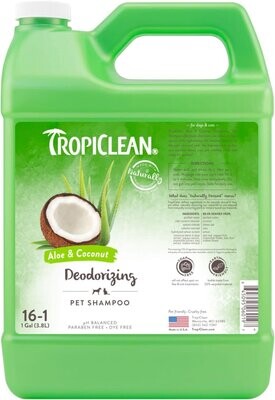 TropiClean Aloe &amp; Coconut Deodorizing Pet Shampoo 1 Gallon