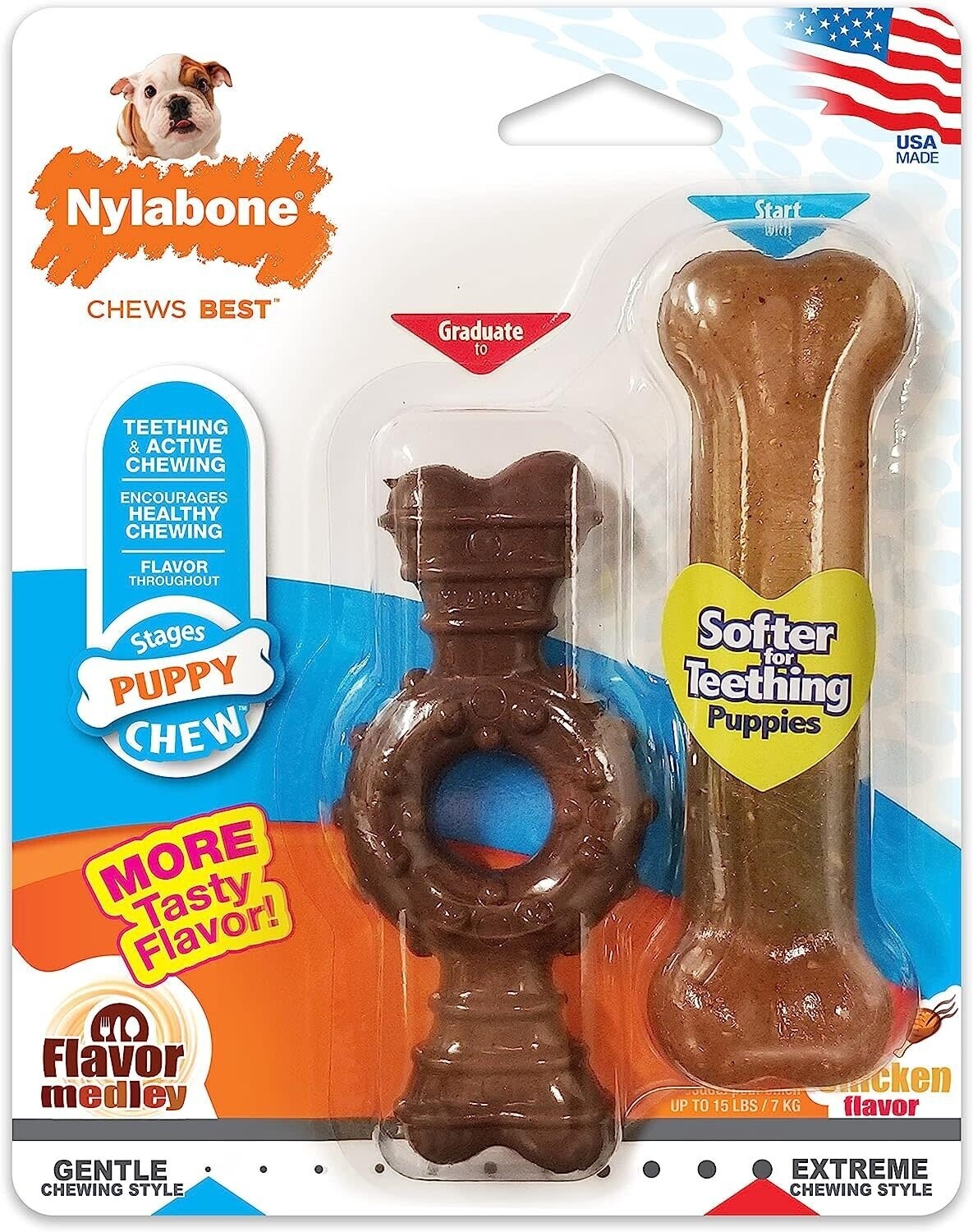 Nylabone Puppy Twin Pack Petite