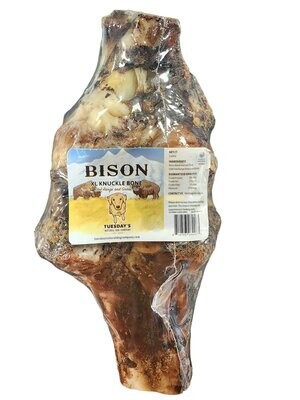Tuesday&#39;s Natural Dog Company XL Bison Knuckle Bone (Shrinkwrapped)