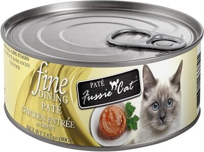 Fussie Cat Fine Dining Pate Chicken Entrée In Gravy 2.82oz Case of 24