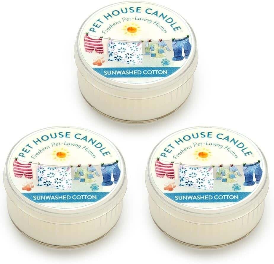 Pet House Mini Candle Sunwashed Cotton 1.5 oz