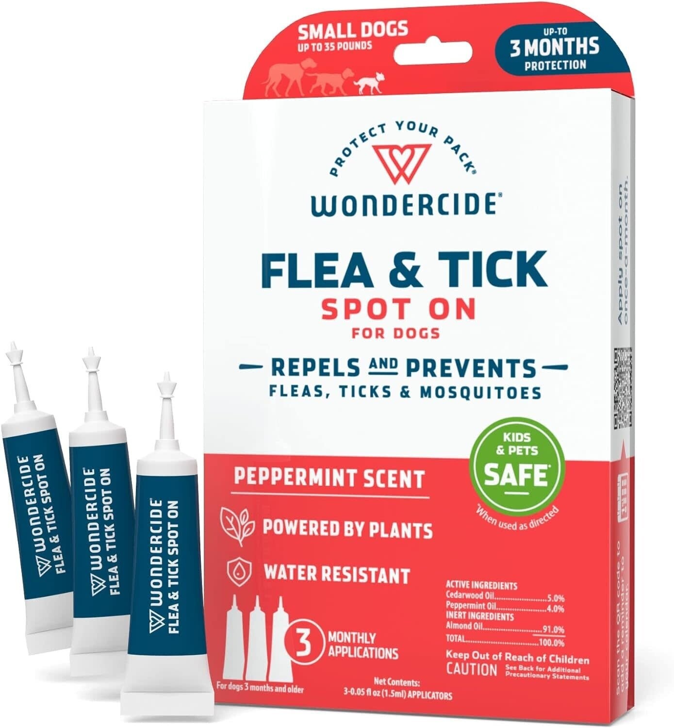 Wondercide Flea &amp; Tick Spot On For Dogs Small Peppermint
