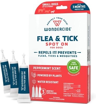 Wondercide Flea &amp; Tick Spot On For Dogs Small Peppermint