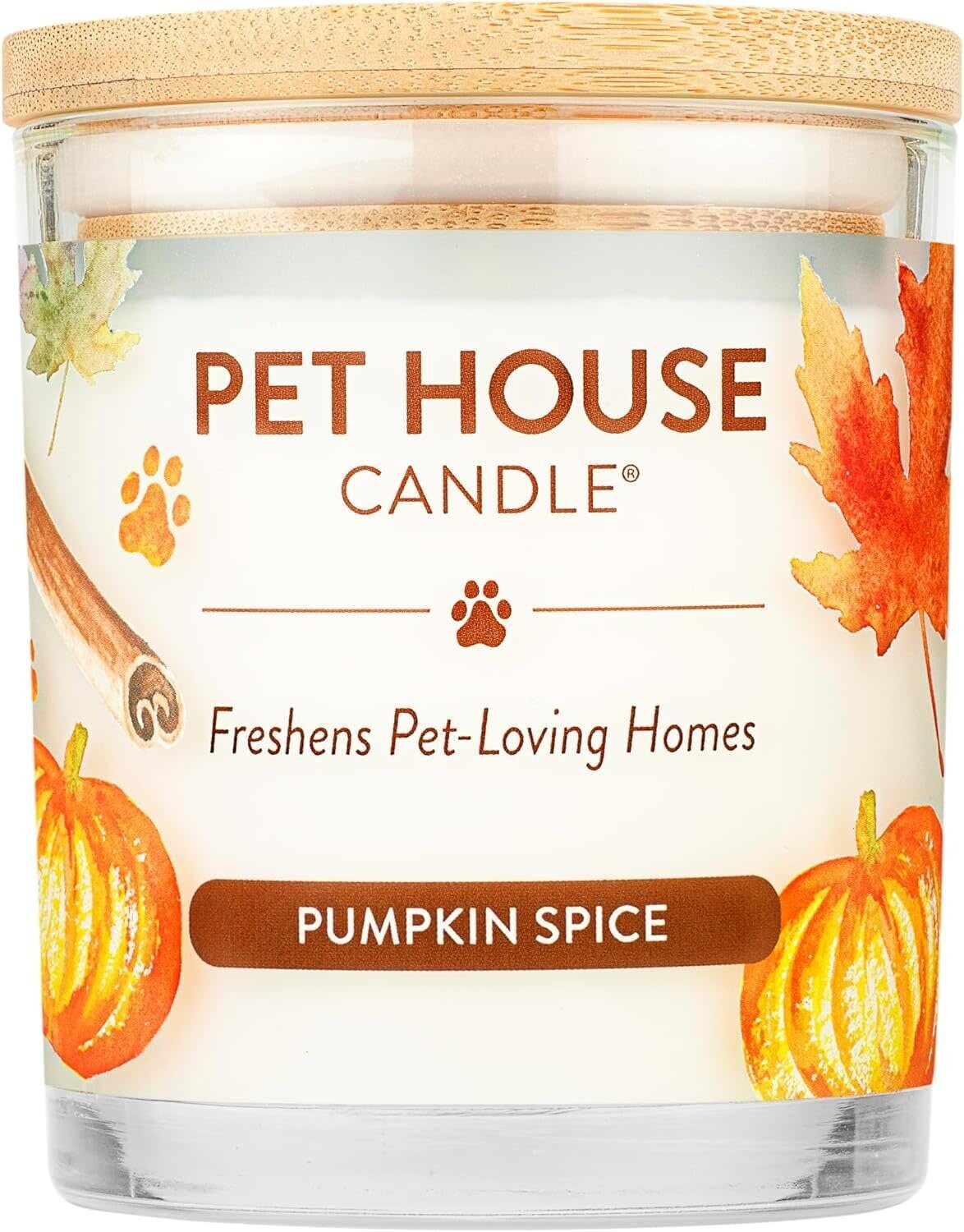 Pet House All Natural Pet Friendly Plant Based Soy Wax Candle Pumpkin Spice Scented 9 oz