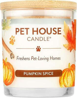Pet House All Natural Pet Friendly Plant Based Soy Wax Candle Pumpkin Spice Scented 9 oz