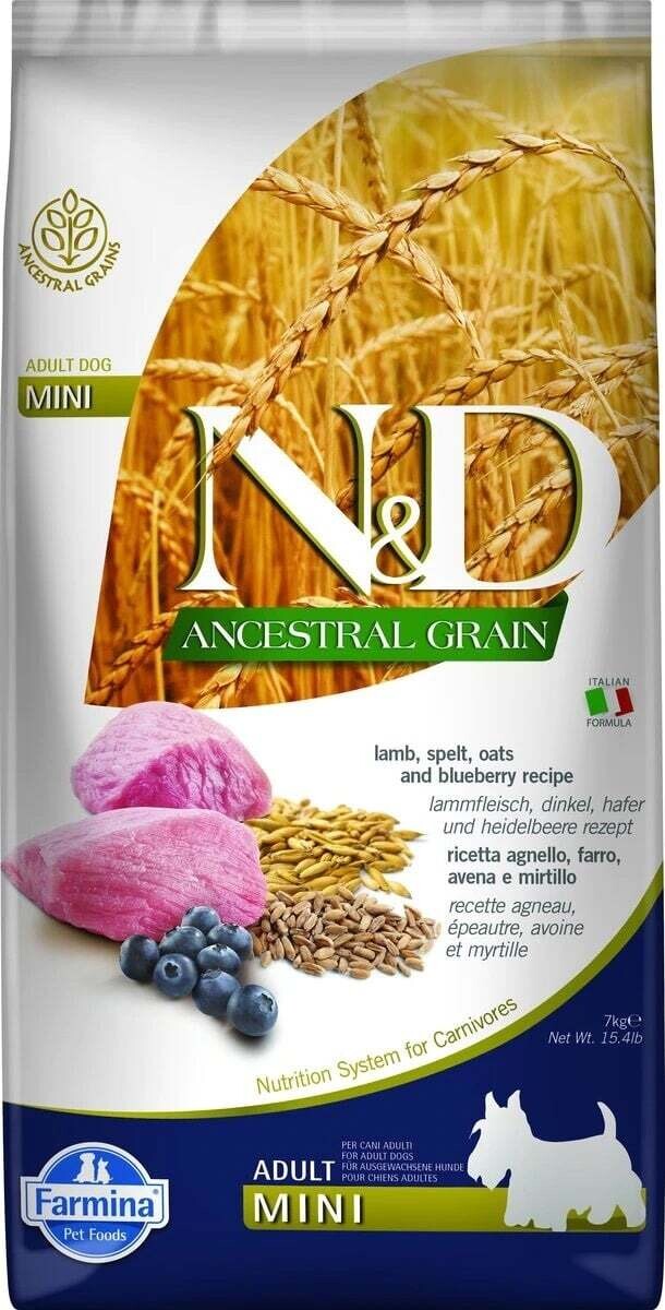 Farmina Dog Dry ANCESTRAL GRAIN Lamb &amp; Blueberry Adult Mini 15.4 lbs