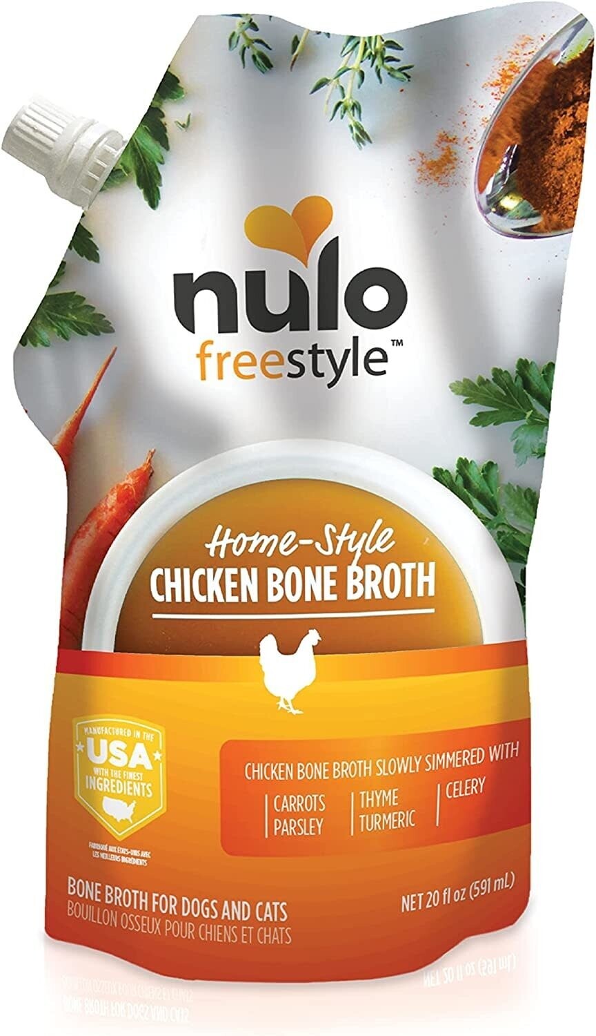 Nulo Bone Broth Freestyle Homestead Chicken Bone Broth for Dogs &amp; Cats 20 oz