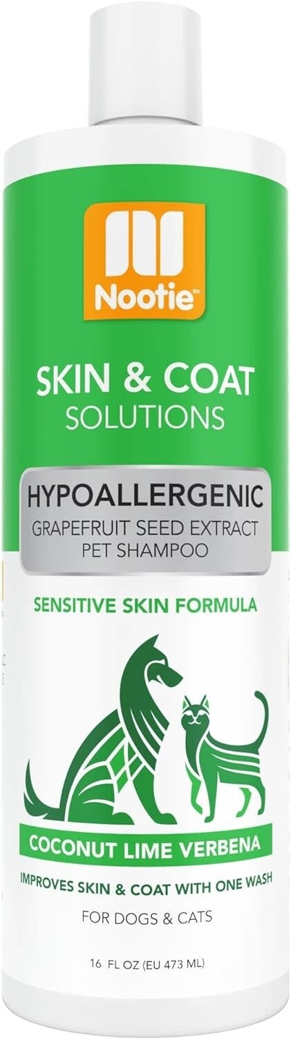Nootie Hypoallergenic Grapefruit Seed Extract Pet Shampoo Coconut Lime Verbena 16 oz