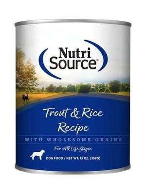 Nutrisource Can Trout &amp; Rice Recipe 13 oz