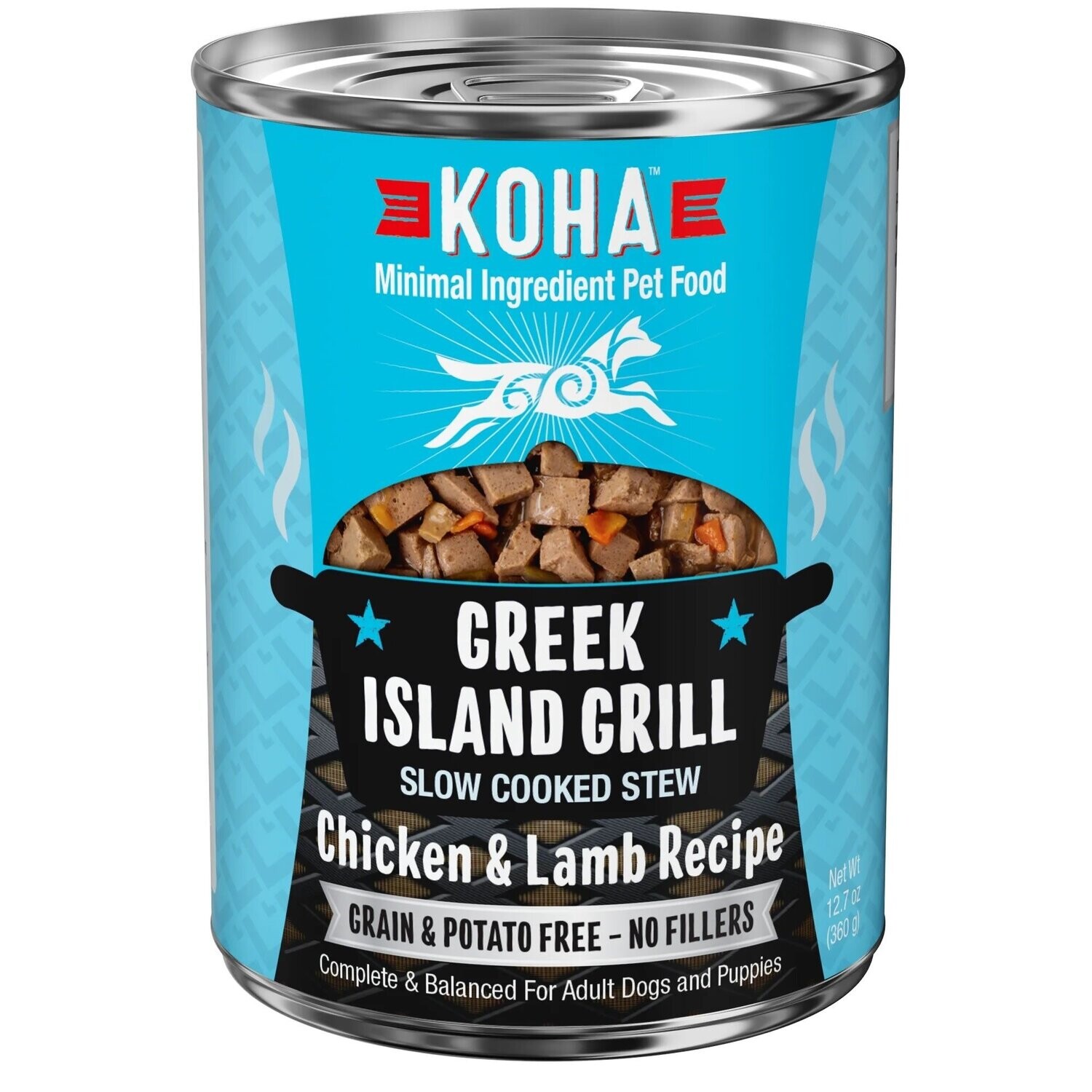 Koha Dog Can Slow Cooked GF Greek Island Grilll Chicken &amp; Lamb 12.7 oz