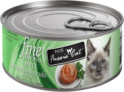 Fussie Cat Fine Dining Pate Oceanfish Entrée In Gravy 2.82oz Case of 24