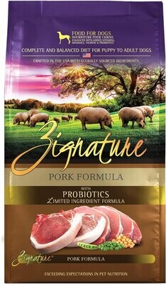 Zignature Pork Formula Limited Ingredient Dog Food 4 lbs