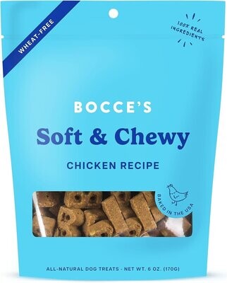 Bocce&#39;s Bakery Soft &amp; Chewy Chicken Recipe Dog Treats 6 oz