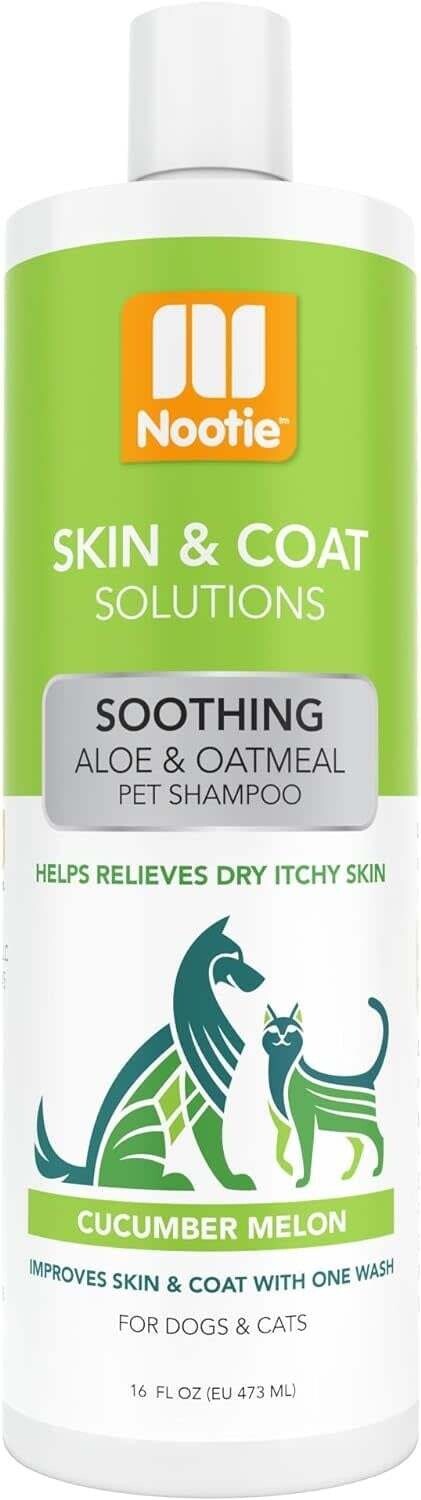 Nootie Soothing Aloe &amp; Oatmeal Pet Shampoo Cucumber Melon 16 oz