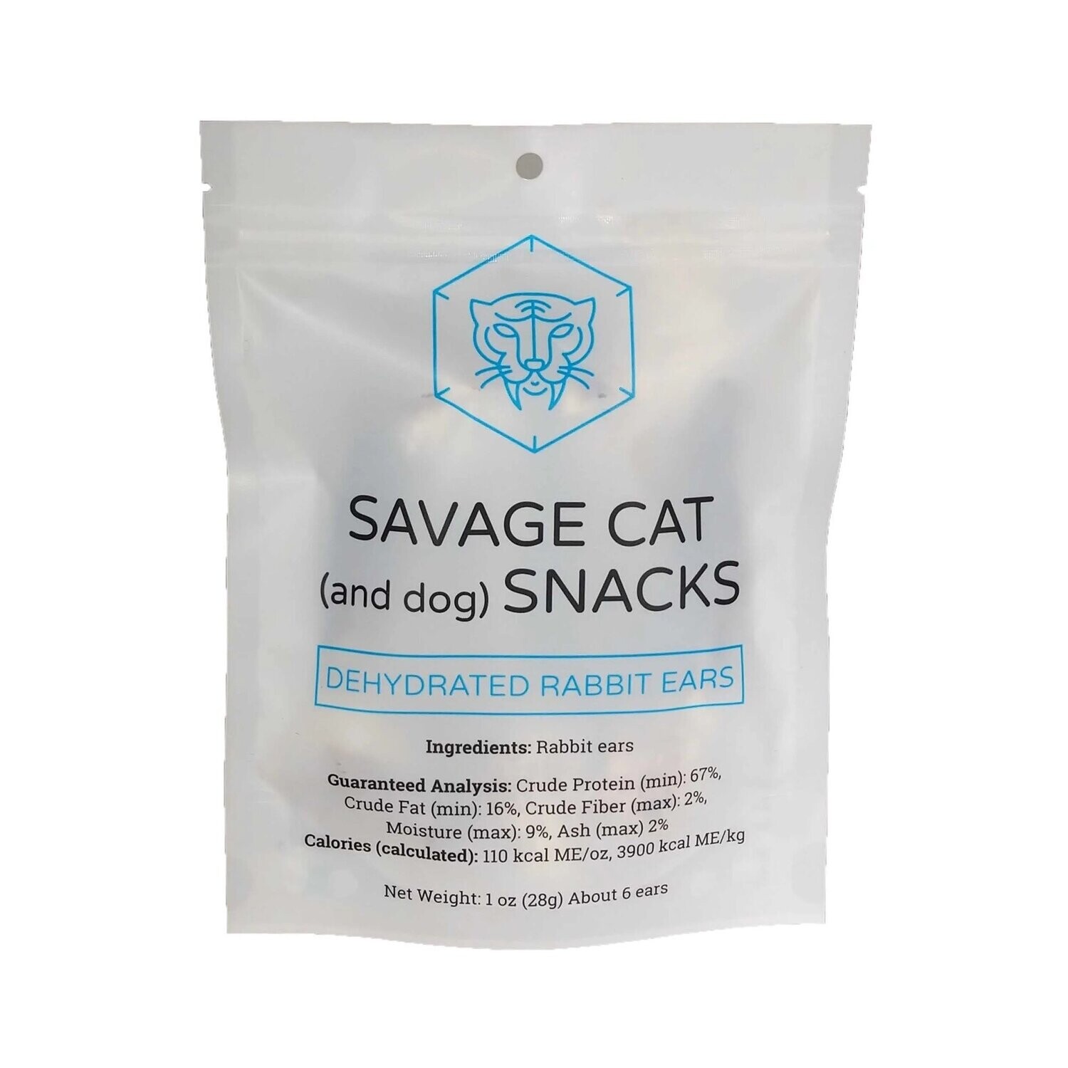 Savage Cat Dehydrated Rabbit Ears 1 oz