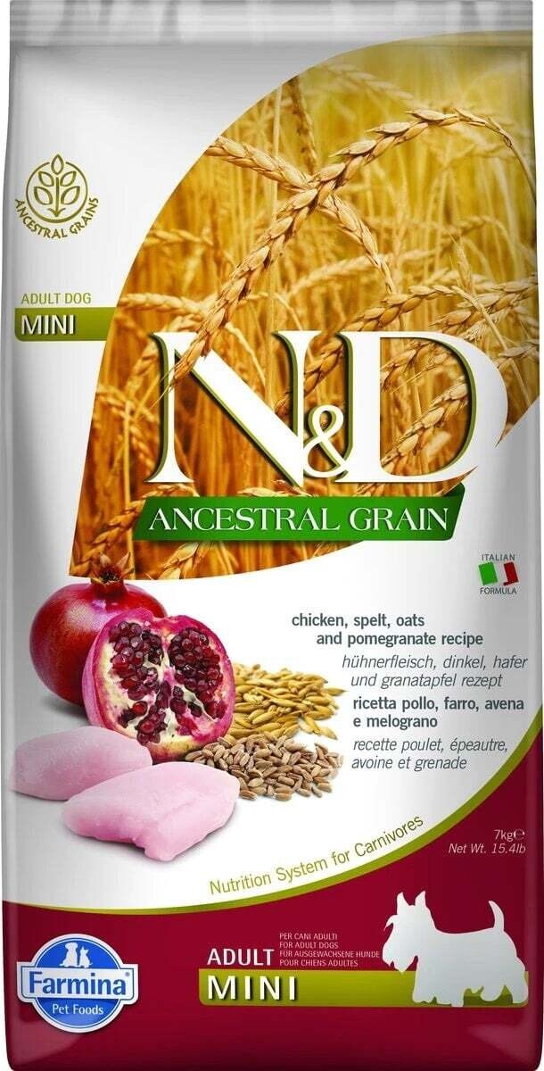 Farmina Dog Dry ANCESTRAL GRAIN Chicken &amp; Pomegranate Adult Mini Breed 15.4 lbs