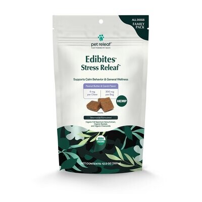 Pet Releaf Edibites Stress Releaf Peanut Butter &amp; Carob Family Pack 12.5 oz