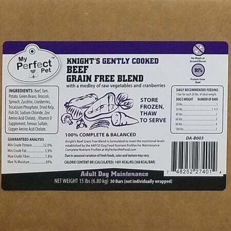 My Perfect Pet Dog Food Frozen Gently Cooked Knight&#39;s Beef Blend 15 lbs