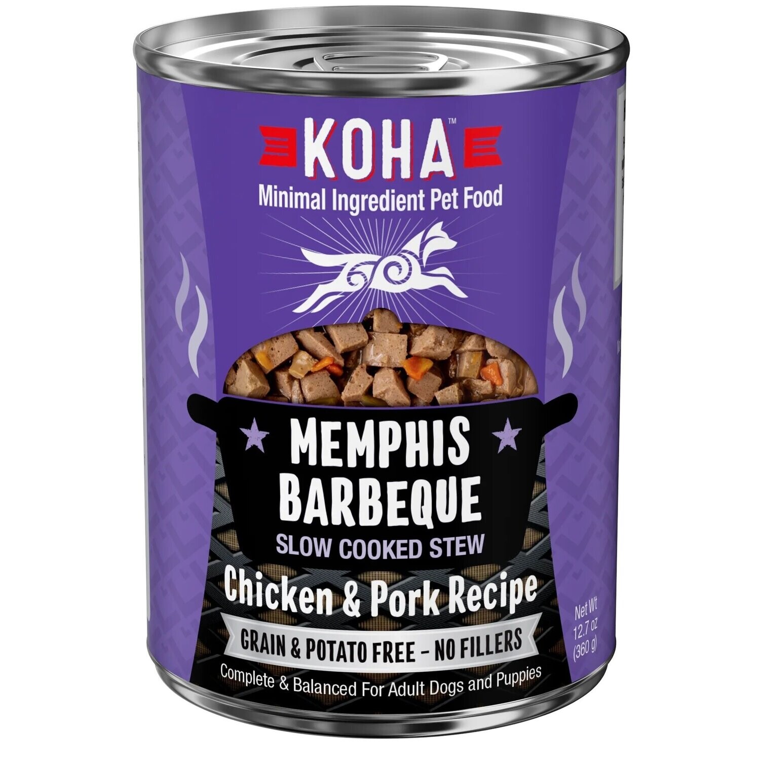 Koha Dog Can Slow Cooked GF Memphis BBQ Chicken &amp; Pork 12.7 oz